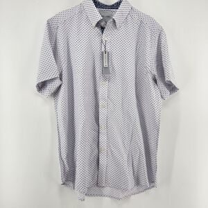 Henri James Men's Purple‎ Large Geometric Short Sleeve Shirt NWT